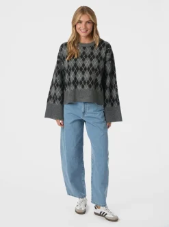 Kick Check Knit Striktrøje, Antracit, 38