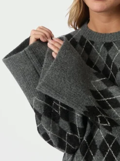 Kick Check Knit Striktrøje, Antracit, 38