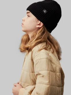 Kids' Ribbed Beanie, Ck Black, L/XL