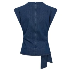 KimmyCC Pleat Top, Dark Denim, M