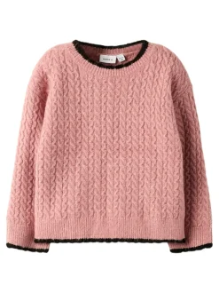 Kirsten Striktrøje, Bleached Mauve, 116 cm