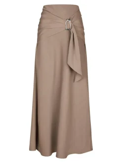 Kit Dull Sateen Nederdel, Dark Taupe, 40