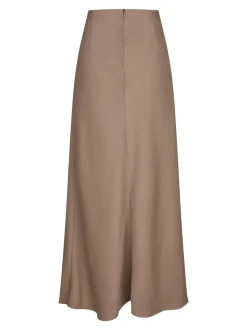 Kit Dull Sateen Nederdel, Dark Taupe, 40