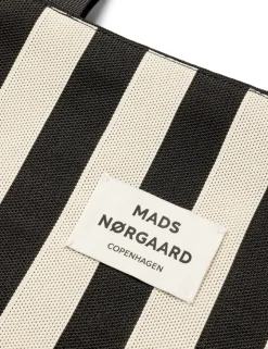 Knit Stripe Tote Bag, Black