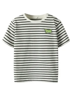 Kristian T-shirt, Cloud Dancer Deep Forrest, 104 cm