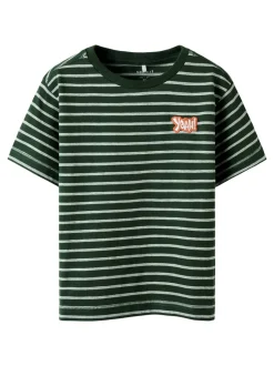 Kristian T-shirt, Deep Forest Grey Melange, 98 cm