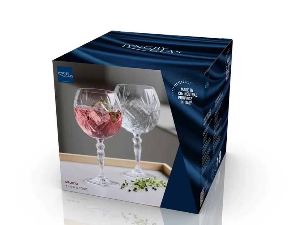Krystal Medlodia 4-pak Gin & Tonic Glas, Klar, 65 cl