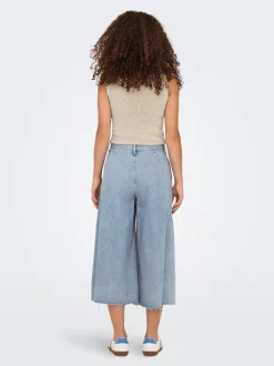 La Brea Lange Denimshorts, Light Blue Denim, S