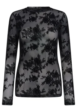 Lace Bluse, Black, XS