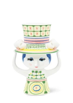 Lady With Hat Vase, Green