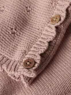 Laguna Wrap Knit Cardigan, Misty Rose, 80 cm