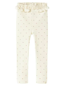 Lalo Slim Leggings, Turtledove Heart, 98 cm