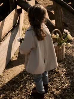 Lamadelin Loose Long Jakke, Safari, 122-128 cm