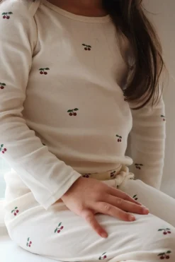 Langærmet Body, Cherry, 80 cm