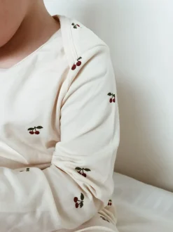 Langærmet Body, Cherry, 80 cm