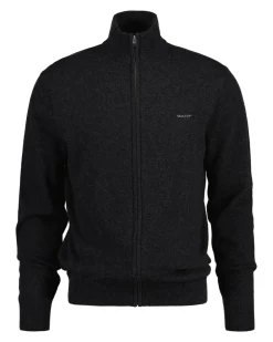 Langærmet Cardigan, Dark Charcoal, 3XL