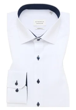 Langærmet Modern Fit Skjorte, Hvid, 44