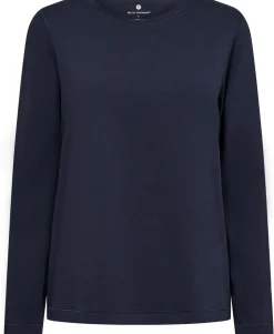 Langærmet T-shirt, Navy, XS