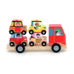 Lastbil Med Anhænger Og Stablebiler