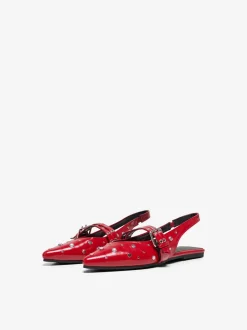 Laura-5 Slingback Buckle Ballerinasko, High Risk Red, 38