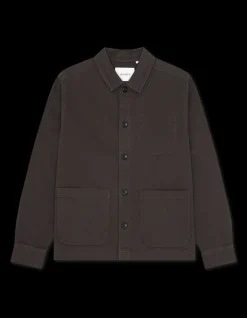 Layton Cotton Overshirt, Licorice, XXL