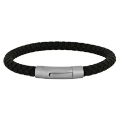 Læder Armbånd, Black, 19 cm
