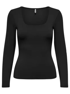 Lea Langærmet T-shirt, Sort, M