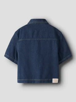 Lea Oversize Denimskjorte, Dark Blue Denim, 152 cm