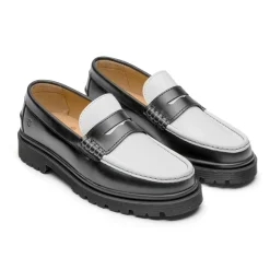 Leduc Loafers, Black/White Leather , 42