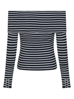 Lessy Stripe Bluse, Dark Navy, 40