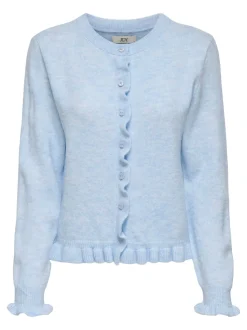 Letty On Frill Cardigan, Cashmere Blue, M