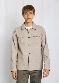 Levante Classic Fit Overshirt, Light Brown, 52