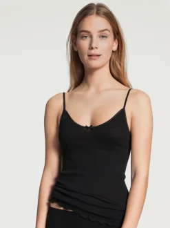 Light Spaghetti Top, Black, M