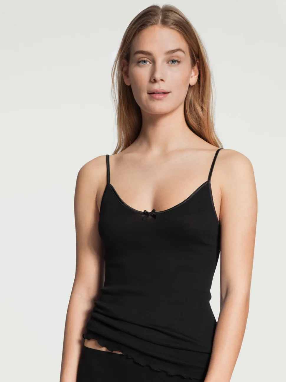 Light Spaghetti Top, Black, M