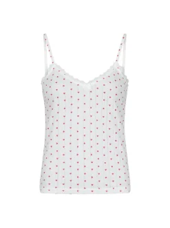 Lindsay Pointelle Heart Top, White, 38