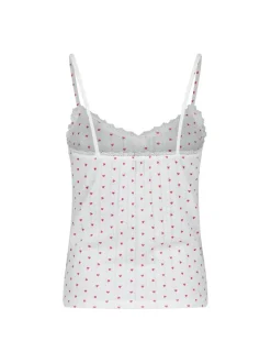 Lindsay Pointelle Heart Top, White, 38