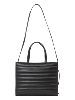 Line Quilt Medium Tote Taske, Black