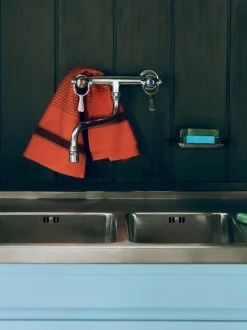 Linear Viskestykke, Warm Red, 58x80 cm