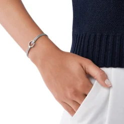 Linje Modern Circle Armbånd, Stål, 16,6 cm