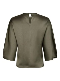 Liora Heavy Sateen Bluse, Cold Army, 36