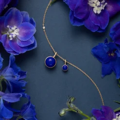 Little Prime Vedhæng, Gold Plated/Lapis Crystal