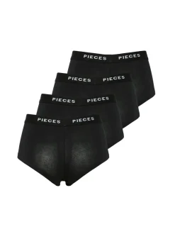 Logo Lady 4-pak Trusser, Black, S