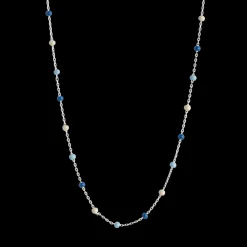 Lola Halskæde, Sølv/Marine, 38+2+2 cm