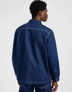 Loose Workwear Overshirt, Blue, XL