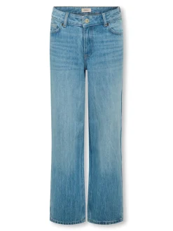 Lopez Wide Baggy Jeans, Medium Blue Denim, 140 cm
