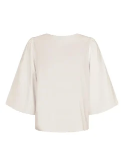 Lorraine Poplin Bluse, Ivory, 40