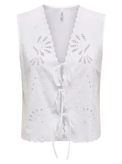 Lou Life Tie Vest, Bright White, L