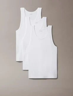 Lounge 3-pak Tanktops, White/White/White, M