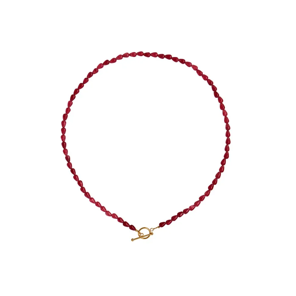 Love Drop Halskæde, Burgundy, 45 cm