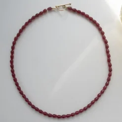 Love Drop Halskæde, Burgundy, 45 cm